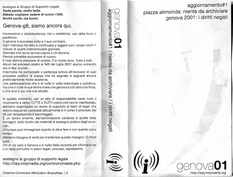 Copertina del VHS "Genova01"