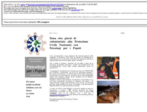 pagina scomparsa dal sito